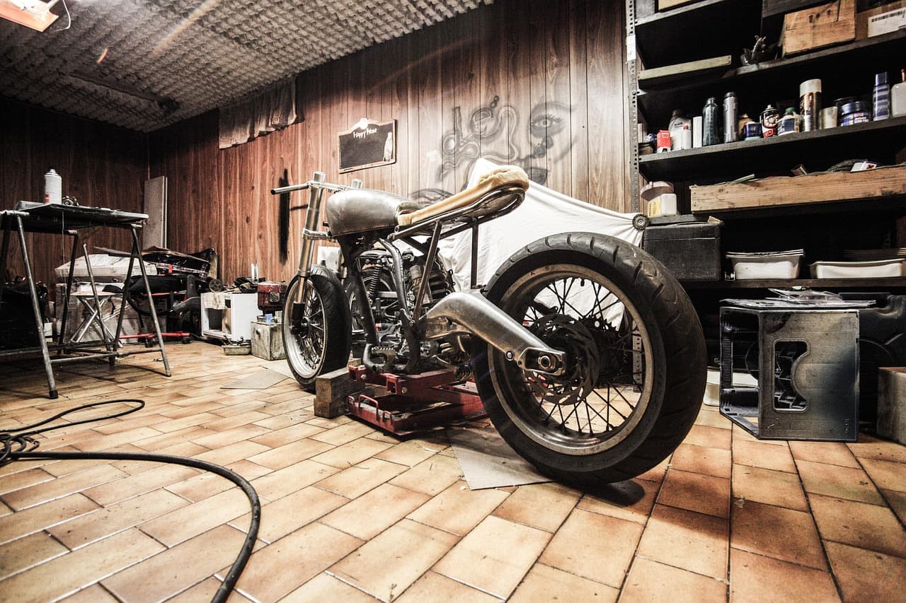 Motorcycle mechanic shop